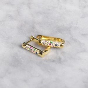Multicolor rectangular earrings